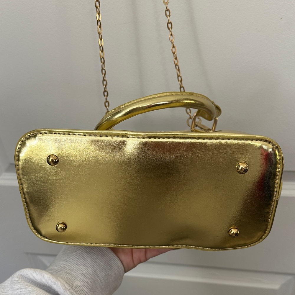 Gold/Clear Women's Stadium Handbag - Picture 2 of 4